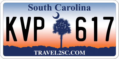 SC license plate KVP617