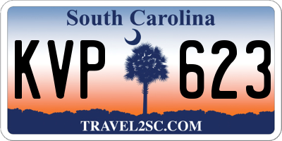SC license plate KVP623