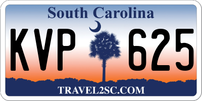 SC license plate KVP625