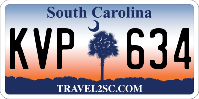 SC license plate KVP634