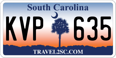 SC license plate KVP635