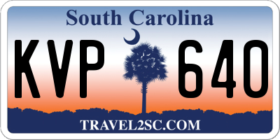 SC license plate KVP640