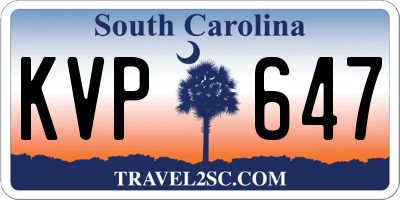 SC license plate KVP647