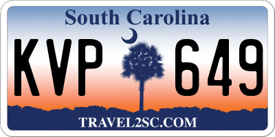 SC license plate KVP649