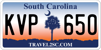 SC license plate KVP650