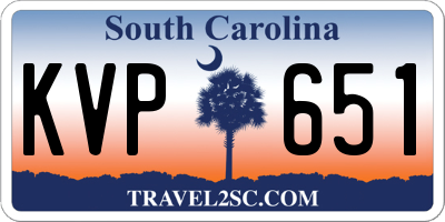 SC license plate KVP651