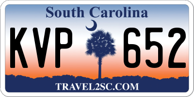 SC license plate KVP652
