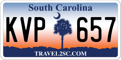 SC license plate KVP657