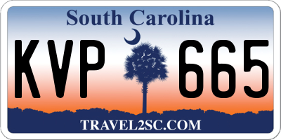 SC license plate KVP665