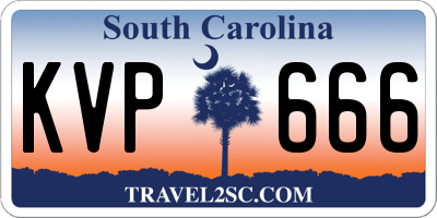 SC license plate KVP666