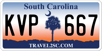SC license plate KVP667