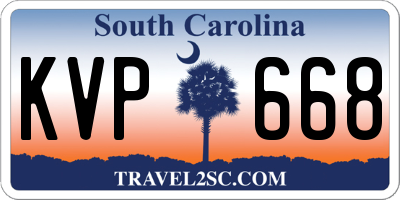 SC license plate KVP668
