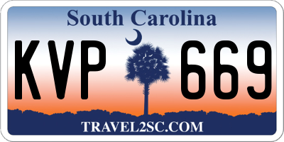 SC license plate KVP669