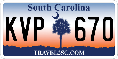 SC license plate KVP670