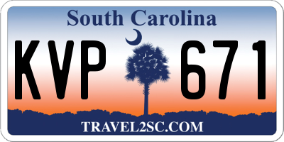SC license plate KVP671