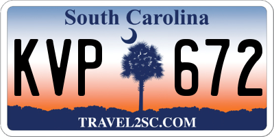 SC license plate KVP672