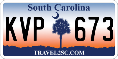 SC license plate KVP673