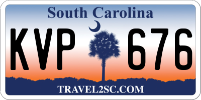SC license plate KVP676