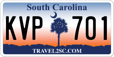 SC license plate KVP701