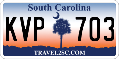 SC license plate KVP703