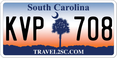 SC license plate KVP708