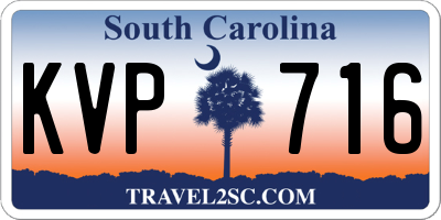 SC license plate KVP716