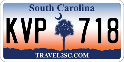 SC license plate KVP718