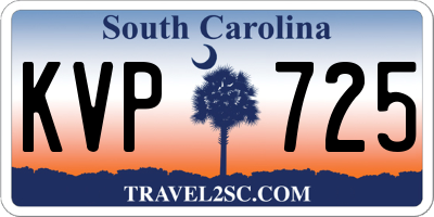 SC license plate KVP725