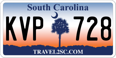 SC license plate KVP728