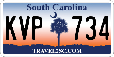 SC license plate KVP734