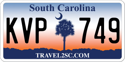 SC license plate KVP749