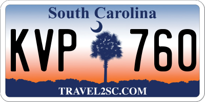 SC license plate KVP760
