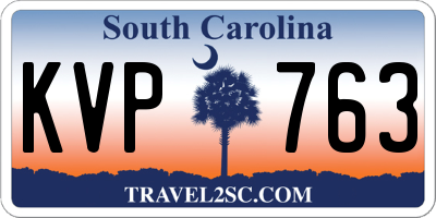 SC license plate KVP763