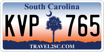 SC license plate KVP765