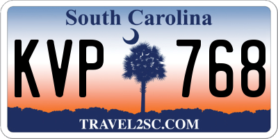 SC license plate KVP768