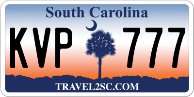 SC license plate KVP777