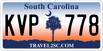 SC license plate KVP778