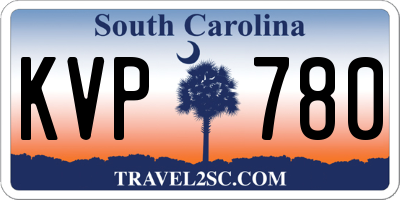 SC license plate KVP780