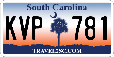 SC license plate KVP781