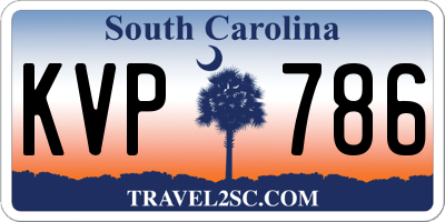 SC license plate KVP786