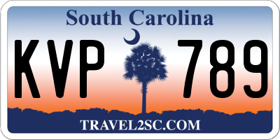 SC license plate KVP789
