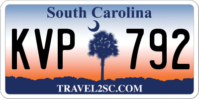 SC license plate KVP792