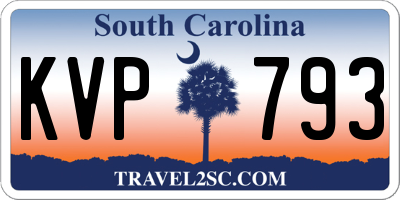 SC license plate KVP793