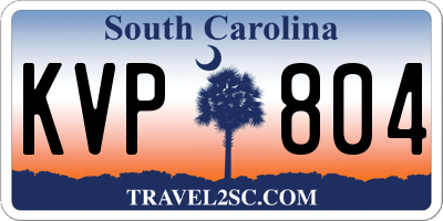 SC license plate KVP804