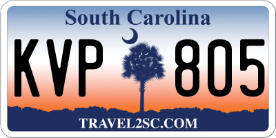 SC license plate KVP805