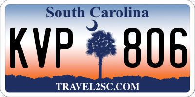 SC license plate KVP806