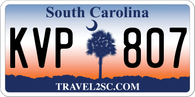 SC license plate KVP807