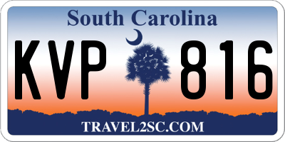SC license plate KVP816