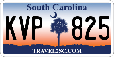 SC license plate KVP825