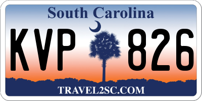 SC license plate KVP826